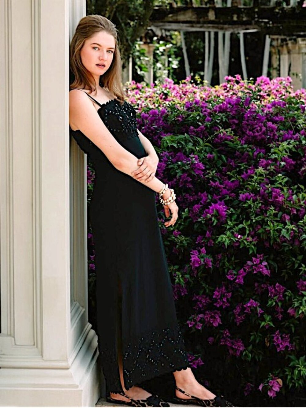 Lilly Pulitzer Vena Beaded Maxi Dress in Noir NWT - Size 2